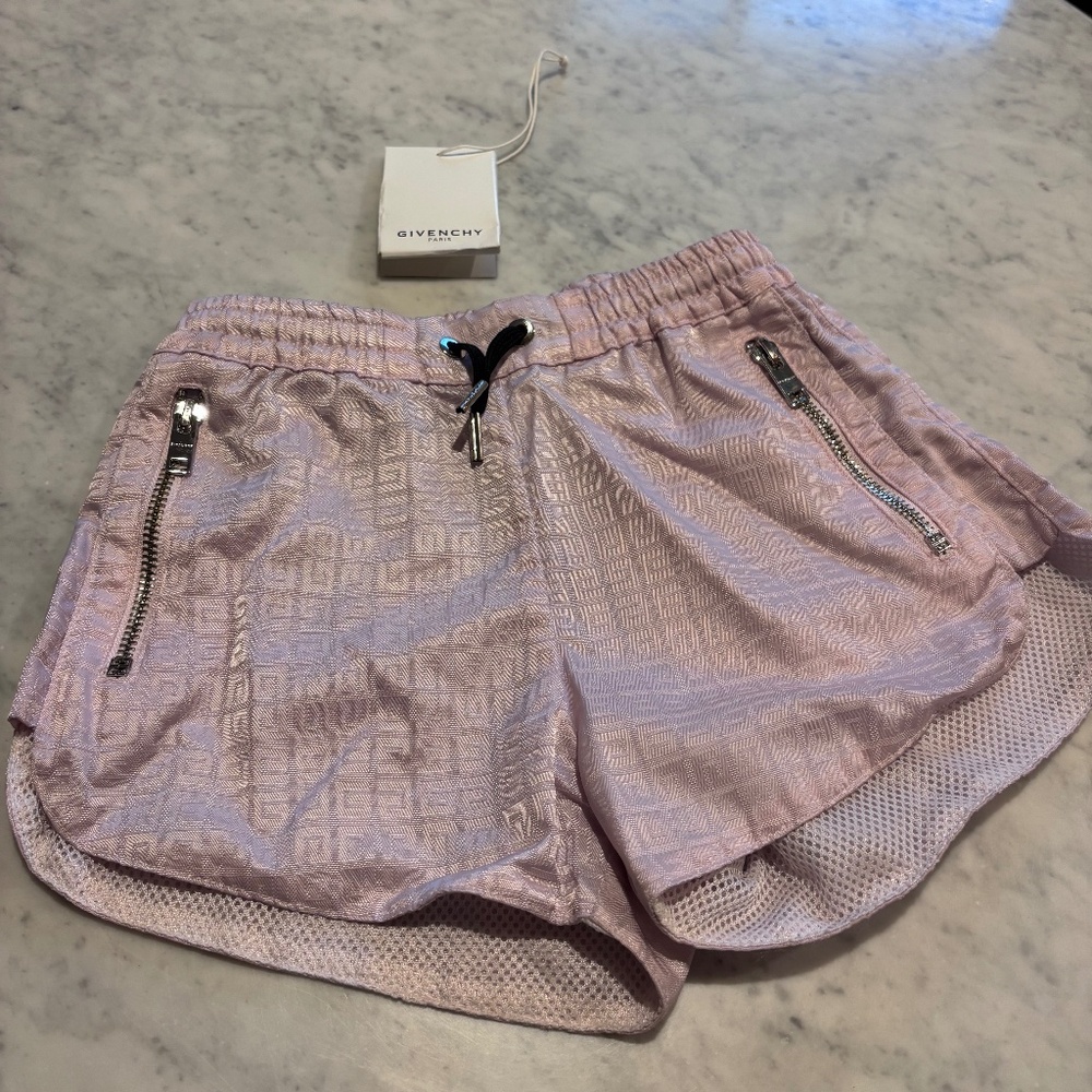 Givenchy girls pink 4G logo-jacquard shorts